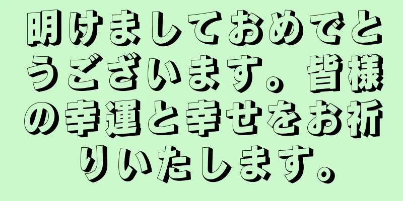 明けましておめでとうございます。皆様の幸運と幸せをお祈りいたします。