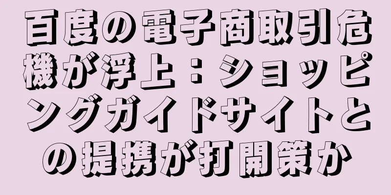 百度の電子商取引危機が浮上：ショッピングガイドサイトとの提携が打開策か