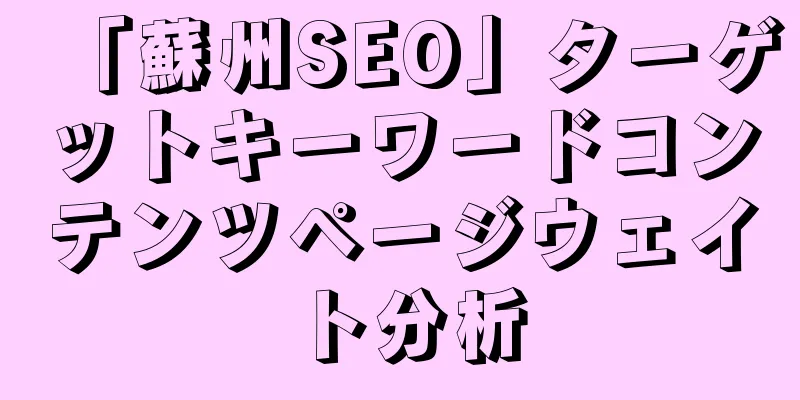 「蘇州SEO」ターゲットキーワードコンテンツページウェイト分析