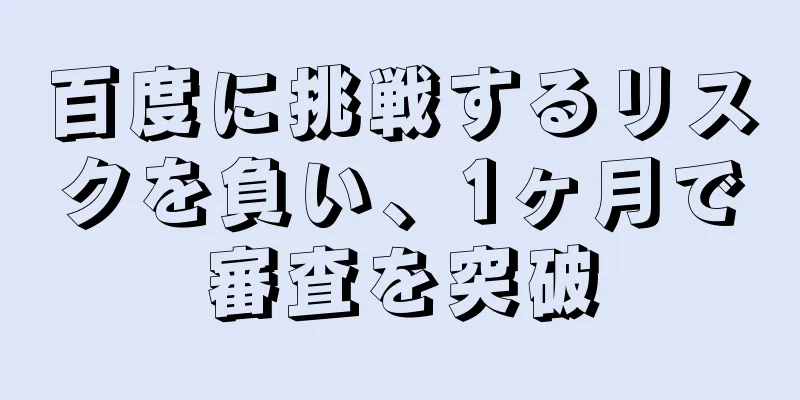百度に挑戦するリスクを負い、1ヶ月で審査を突破
