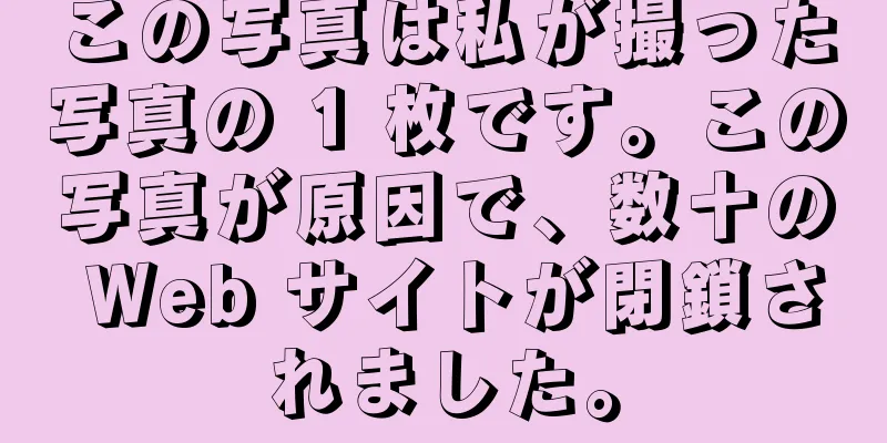 この写真は私が撮った写真の 1 枚です。この写真が原因で、数十の Web サイトが閉鎖されました。