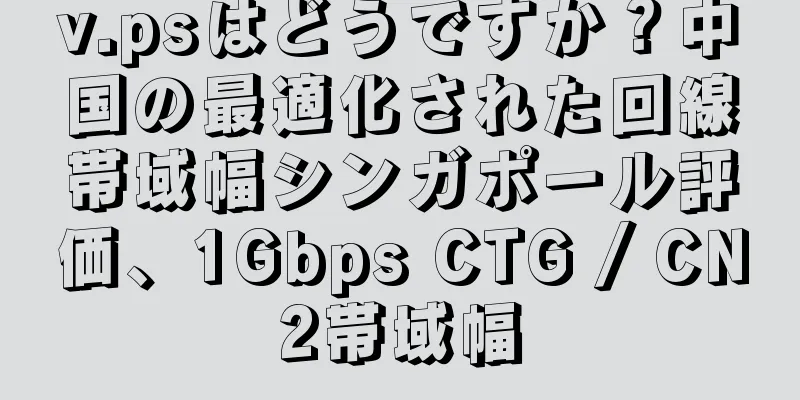 v.psはどうですか？中国の最適化された回線帯域幅シンガポール評価、1Gbps CTG / CN2帯域幅