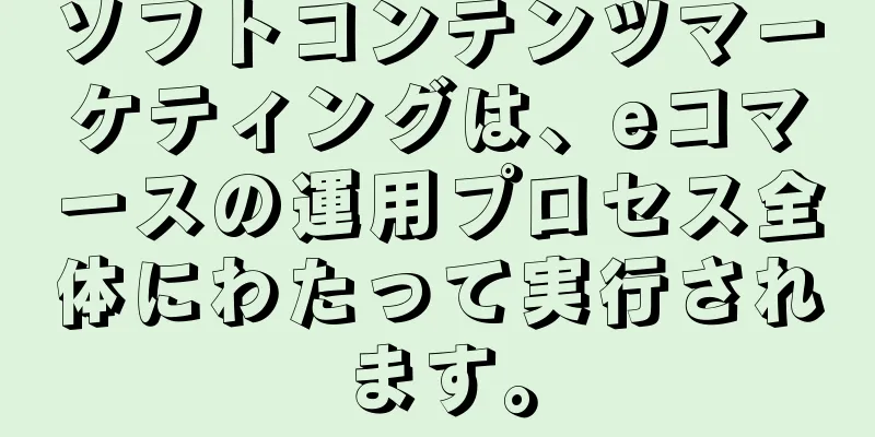ソフトコンテンツマーケティングは、eコマースの運用プロセス全体にわたって実行されます。