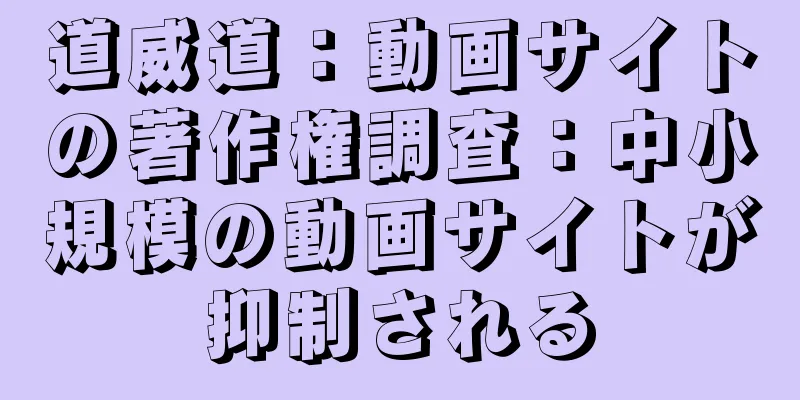 道威道：動画サイトの著作権調査：中小規模の動画サイトが抑制される