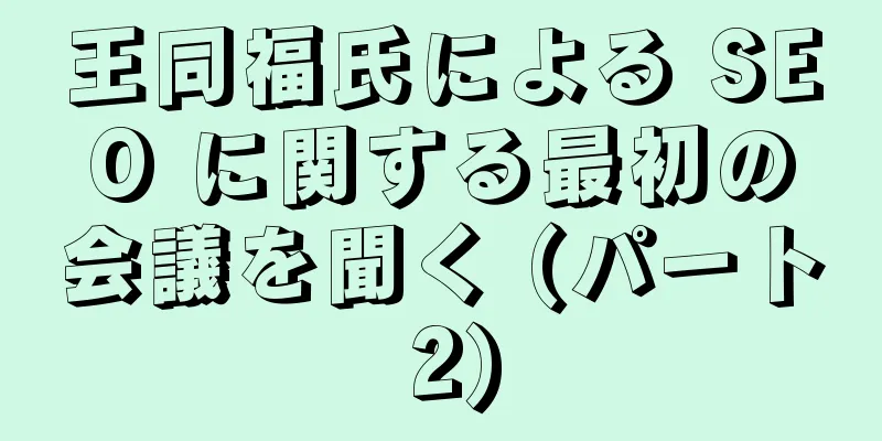 王同福氏による SEO に関する最初の会議を聞く (パート 2)