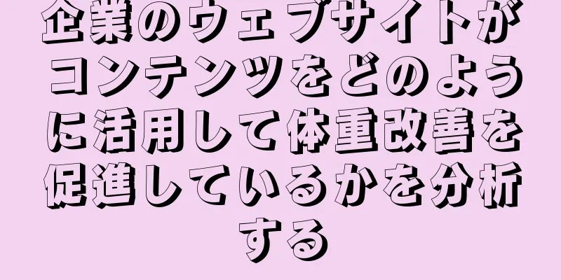 企業のウェブサイトがコンテンツをどのように活用して体重改善を促進しているかを分析する