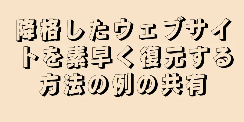 降格したウェブサイトを素早く復元する方法の例の共有