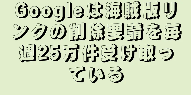 Googleは海賊版リンクの削除要請を毎週25万件受け取っている