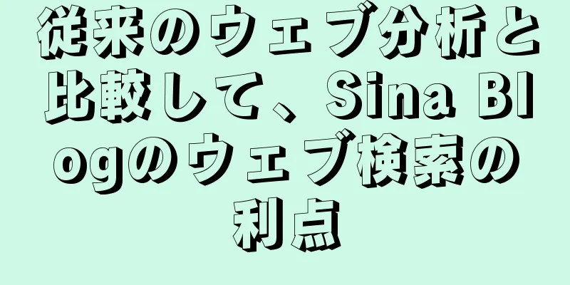従来のウェブ分析と比較して、Sina Blogのウェブ検索の利点