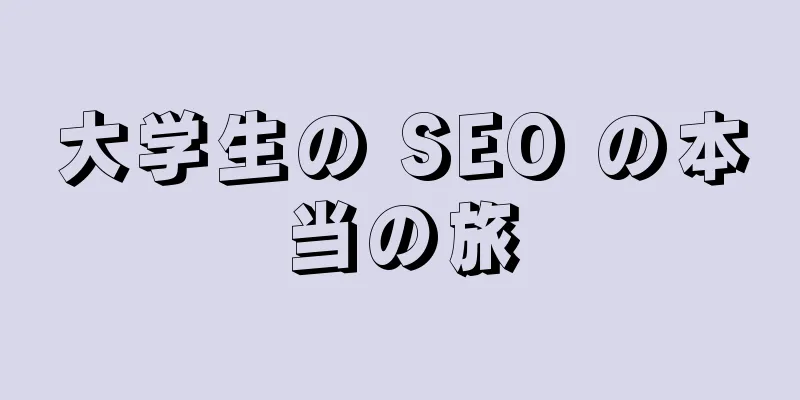 大学生の SEO の本当の旅
