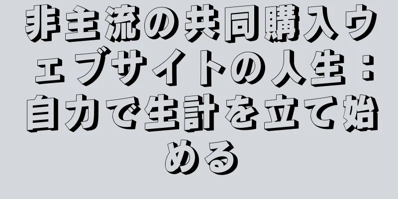 非主流の共同購入ウェブサイトの人生：自力で生計を立て始める