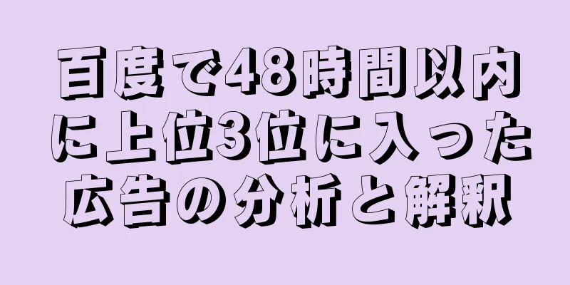 百度で48時間以内に上位3位に入った広告の分析と解釈