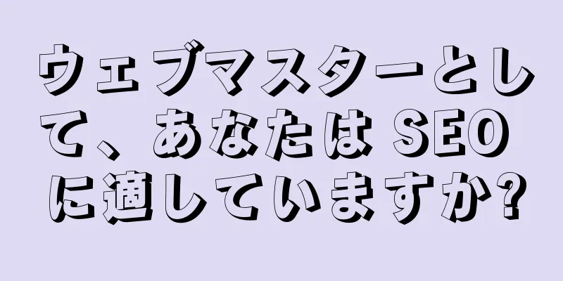 ウェブマスターとして、あなたは SEO に適していますか?