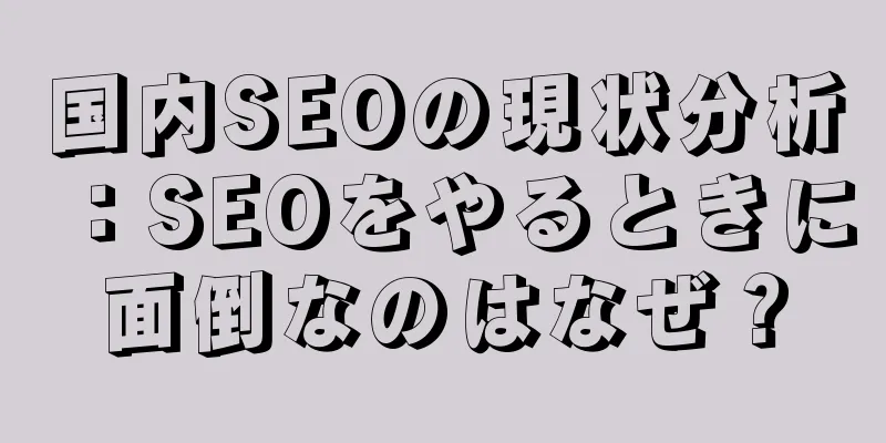 国内SEOの現状分析：SEOをやるときに面倒なのはなぜ？