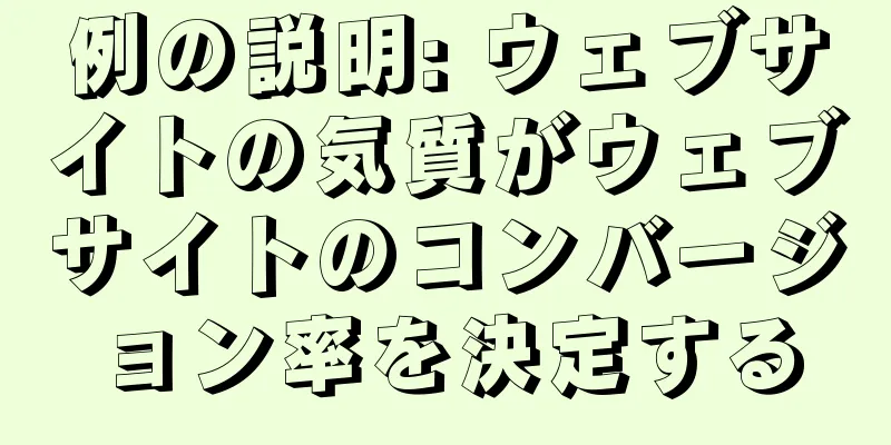 例の説明: ウェブサイトの気質がウェブサイトのコンバージョン率を決定する