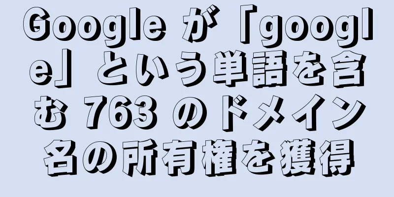 Google が「google」という単語を含む 763 のドメイン名の所有権を獲得