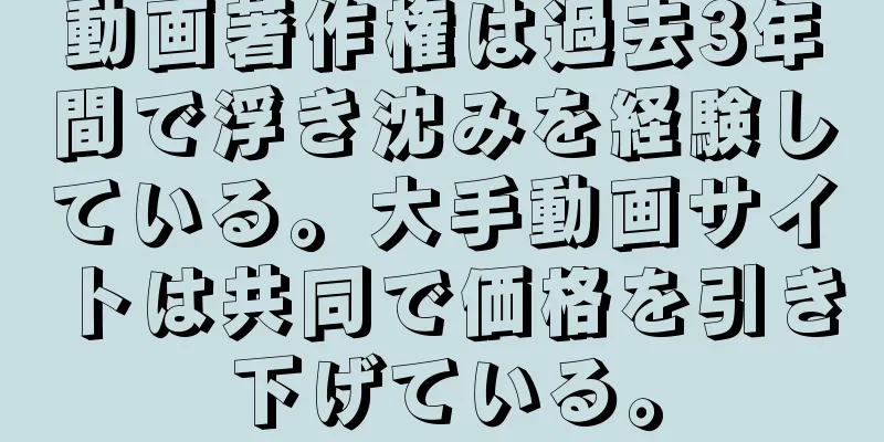 動画著作権は過去3年間で浮き沈みを経験している。大手動画サイトは共同で価格を引き下げている。