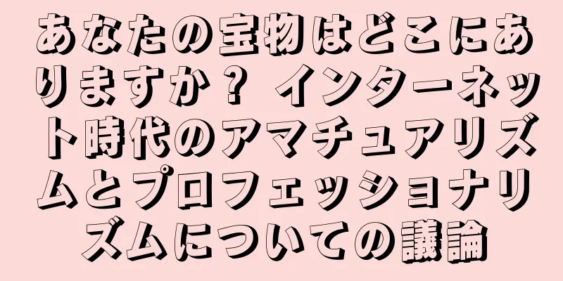 あなたの宝物はどこにありますか？ インターネット時代のアマチュアリズムとプロフェッショナリズムについての議論