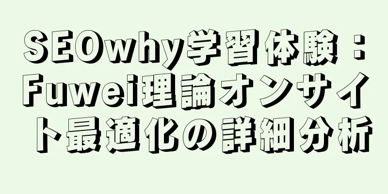 SEOwhy学習体験：Fuwei理論オンサイト最適化の詳細分析