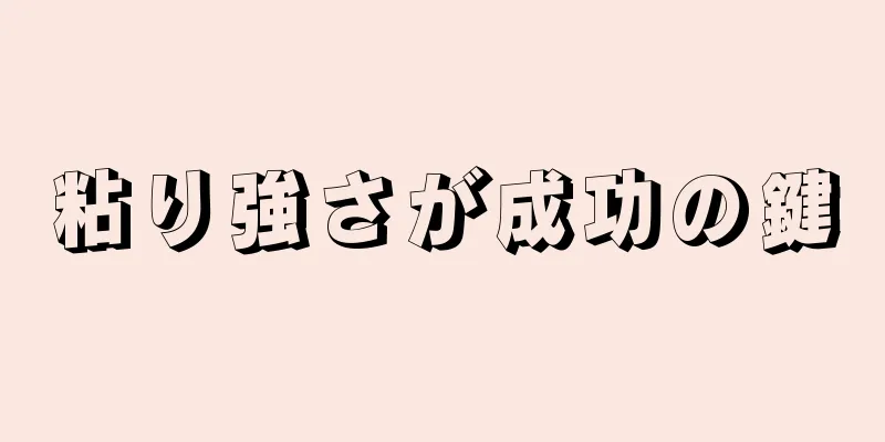 粘り強さが成功の鍵