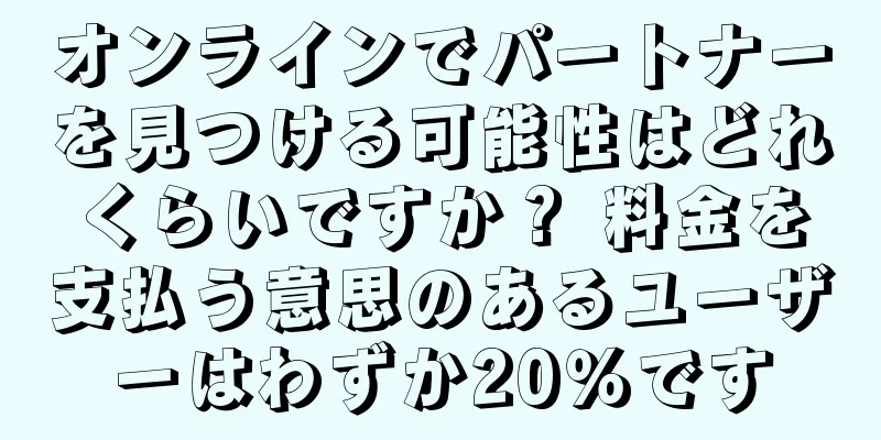 オンラインでパートナーを見つける可能性はどれくらいですか？ 料金を支払う意思のあるユーザーはわずか20％です
