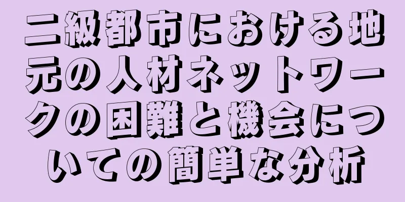 二級都市における地元の人材ネットワークの困難と機会についての簡単な分析
