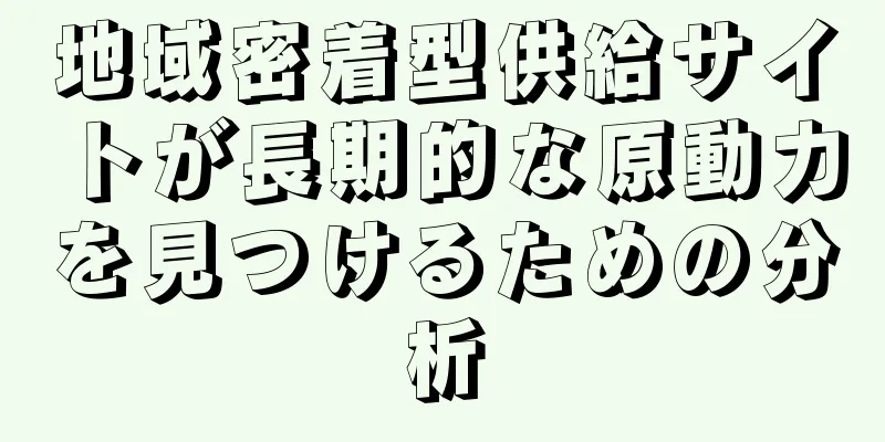 地域密着型供給サイトが長期的な原動力を見つけるための分析