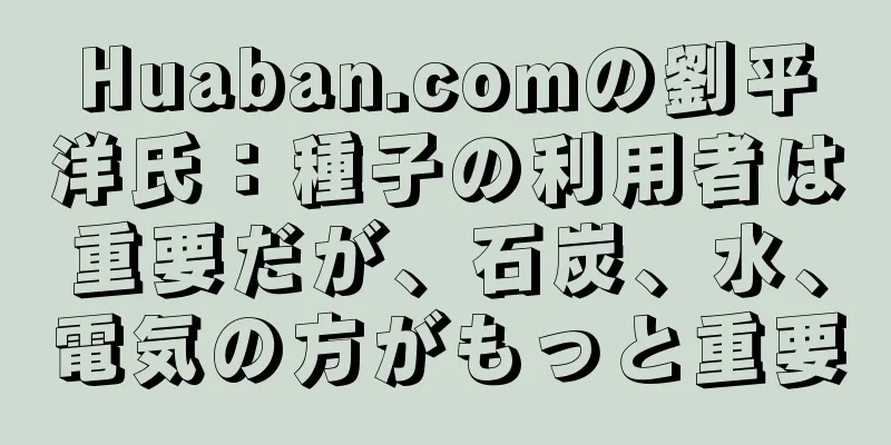Huaban.comの劉平洋氏：種子の利用者は重要だが、石炭、水、電気の方がもっと重要