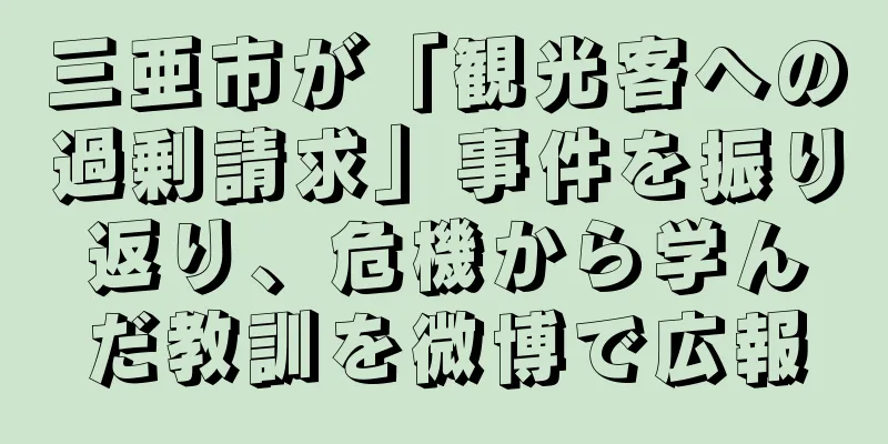 三亜市が「観光客への過剰請求」事件を振り返り、危機から学んだ教訓を微博で広報