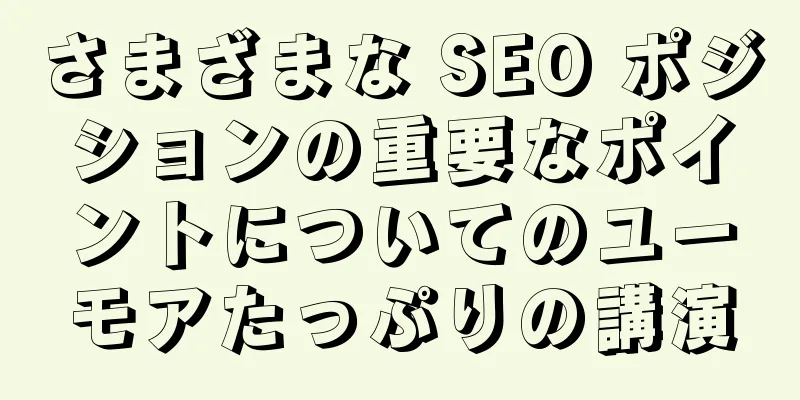 さまざまな SEO ポジションの重要なポイントについてのユーモアたっぷりの講演