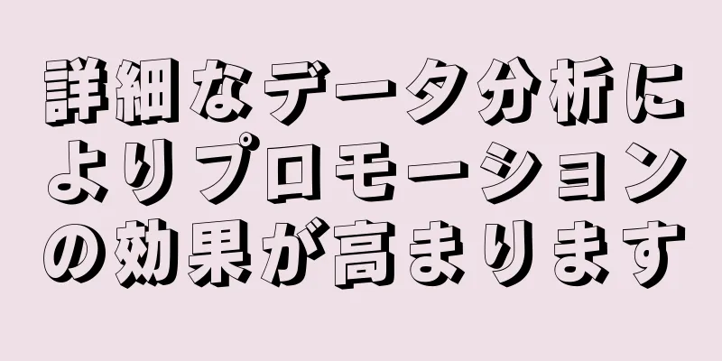 詳細なデータ分析によりプロモーションの効果が高まります