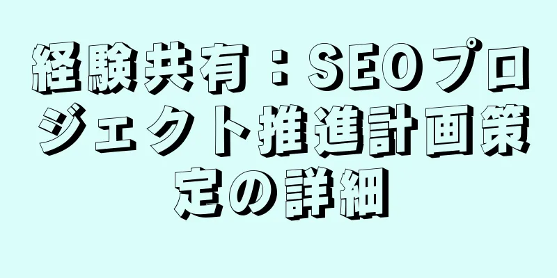 経験共有：SEOプロジェクト推進計画策定の詳細