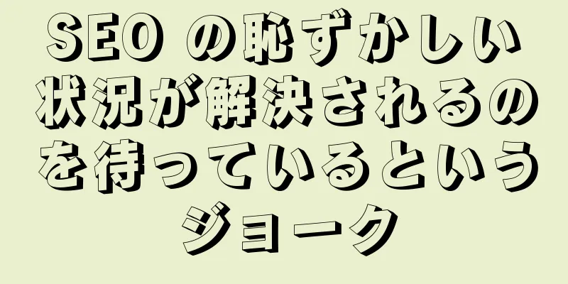 SEO の恥ずかしい状況が解決されるのを待っているというジョーク