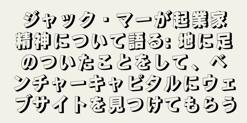 ジャック・マーが起業家精神について語る: 地に足のついたことをして、ベンチャーキャピタルにウェブサイトを見つけてもらう