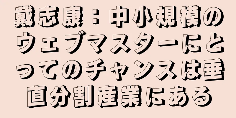 戴志康：中小規模のウェブマスターにとってのチャンスは垂直分割産業にある