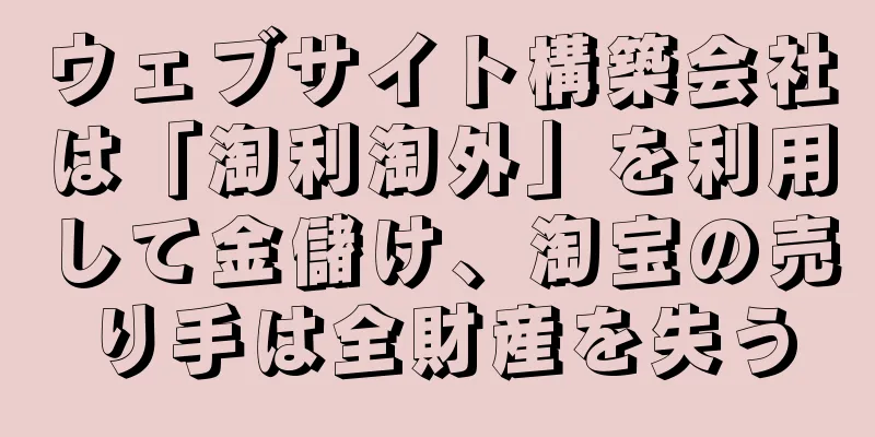 ウェブサイト構築会社は「淘利淘外」を利用して金儲け、淘宝の売り手は全財産を失う