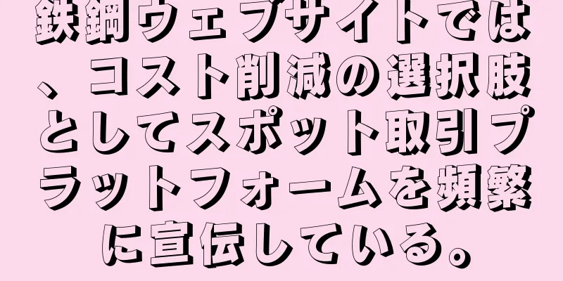 鉄鋼ウェブサイトでは、コスト削減の選択肢としてスポット取引プラットフォームを頻繁に宣伝している。