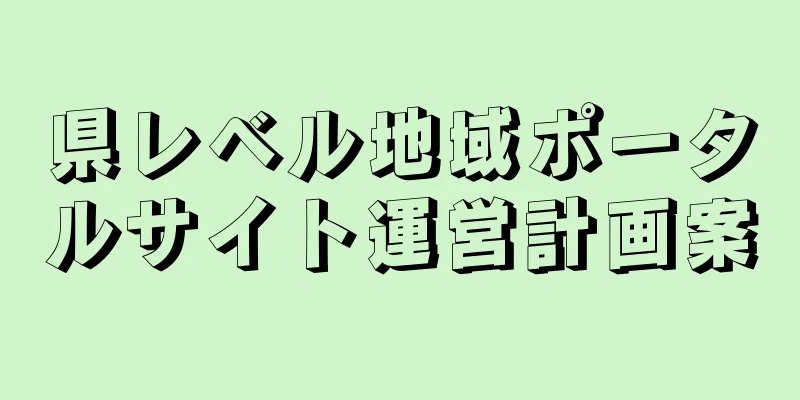 県レベル地域ポータルサイト運営計画案