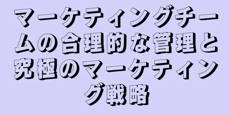 マーケティングチームの合理的な管理と究極のマーケティング戦略