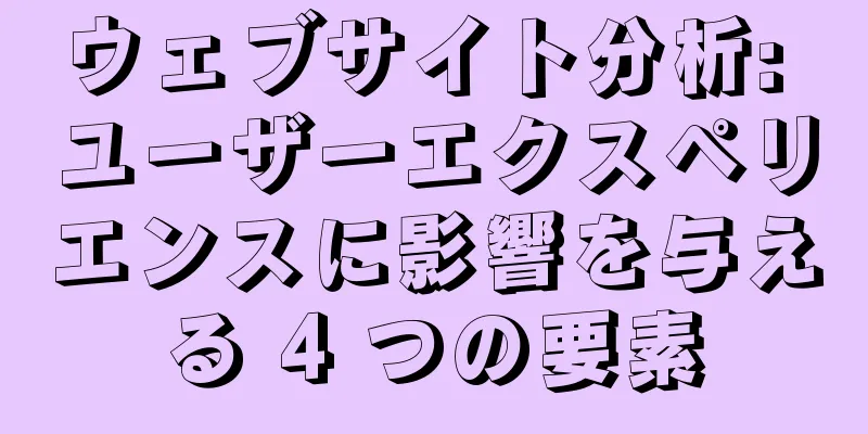 ウェブサイト分析: ユーザーエクスペリエンスに影響を与える 4 つの要素