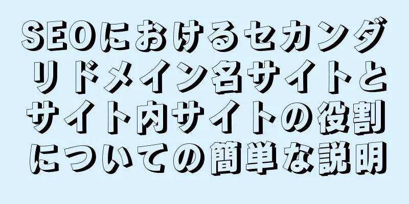 SEOにおけるセカンダリドメイン名サイトとサイト内サイトの役割についての簡単な説明