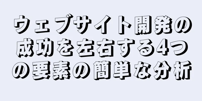 ウェブサイト開発の成功を左右する4つの要素の簡単な分析