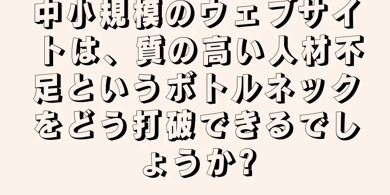 中小規模のウェブサイトは、質の高い人材不足というボトルネックをどう打破できるでしょうか?