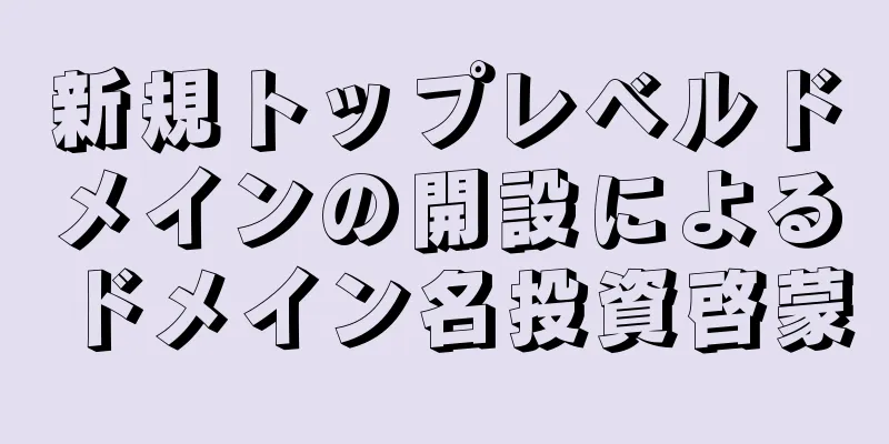 新規トップレベルドメインの開設によるドメイン名投資啓蒙