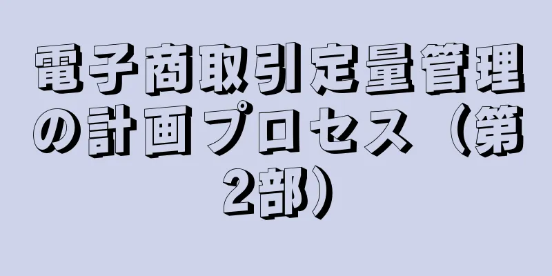 電子商取引定量管理の計画プロセス（第2部）
