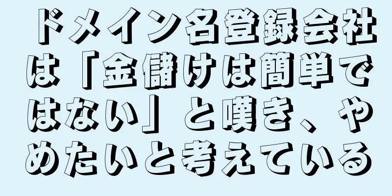 ドメイン名登録会社は「金儲けは簡単ではない」と嘆き、やめたいと考えている