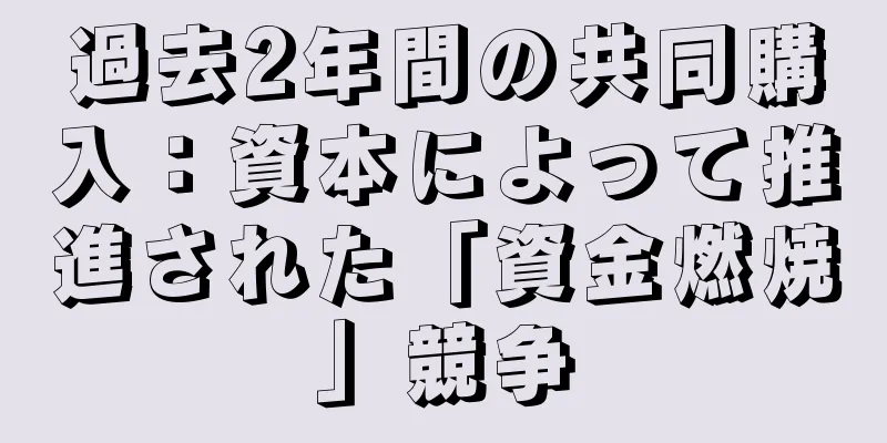 過去2年間の共同購入：資本によって推進された「資金燃焼」競争