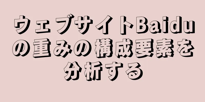 ウェブサイトBaiduの重みの構成要素を分析する