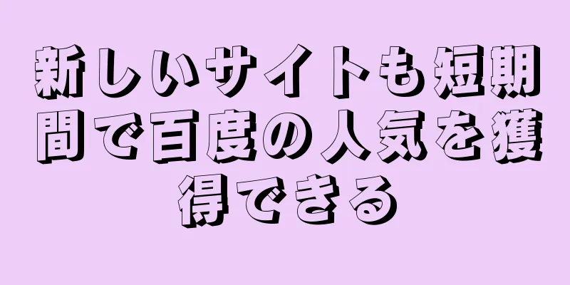 新しいサイトも短期間で百度の人気を獲得できる
