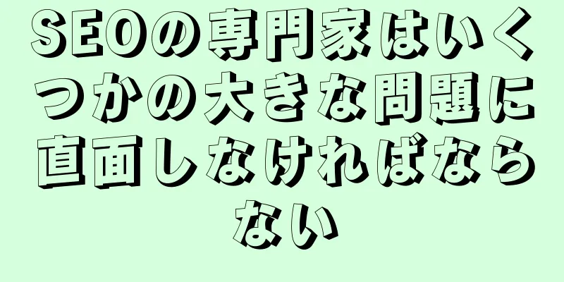 SEOの専門家はいくつかの大きな問題に直面しなければならない